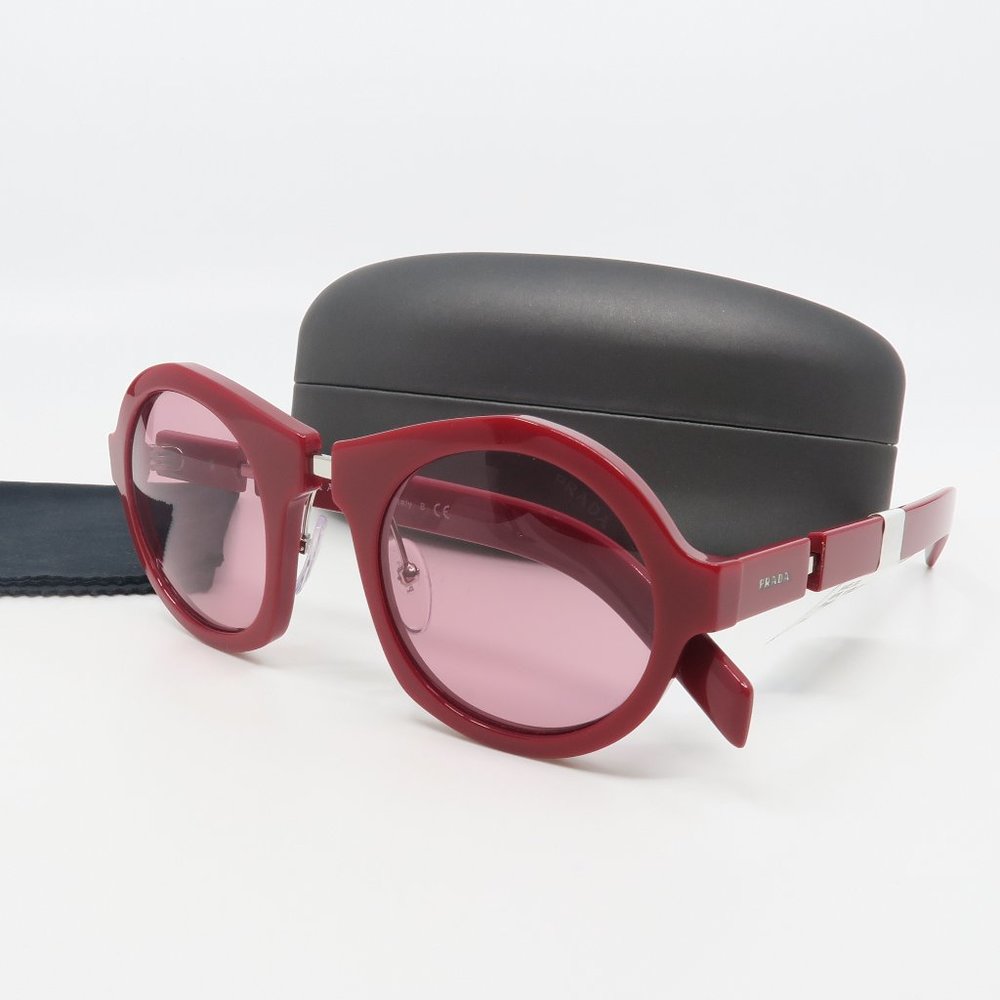 SPR 10X 539-1K0 Prada Red/ Pink Round Sunglasses - Picture 1 of 6